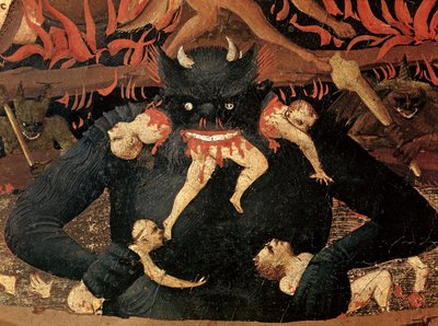 Il Giudizio Universale (dettaglio di Satana che divora i dannati all